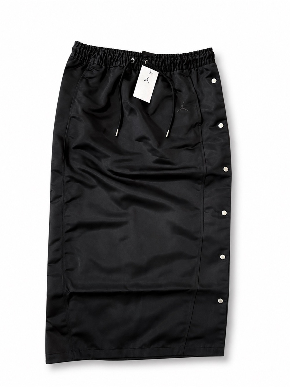 Jordan Black Midi Pencil Skirt with Side Snap Detail